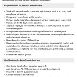 Legit Benefits Administrator Job Description Velvet Jobs
