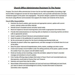 Terrific Administrator Jobs Church Office Job Description Format Free Download