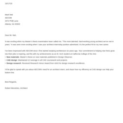 Swell Architecture Cover Letter Examples Architect Internship Enable Template Iconic