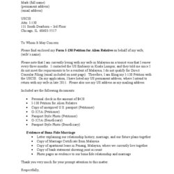 Out Of This World Sample Cover Letter For Petition Cr Visa
