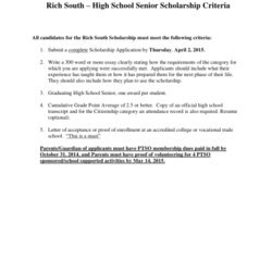 Superior Class Of Admission Free To Edit Download Print Scholarship Application Rich Township High School