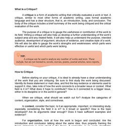 Swell How To Write Critique Essay Thumb