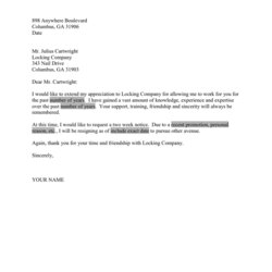 Champion Resignation Letter Sample In Word And Formats Notice Resign
