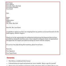 The Highest Standard Resignation Letter Examples Format Sample Example Word Business