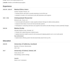 Medical Student Example Template Guide For