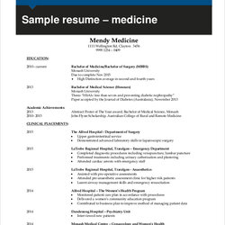 Legit Free Sample Resume For College Student In Ms Word Medical Format