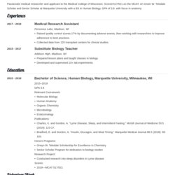Perfect Medical School Resume Sample For Admission Med Tips Example Template
