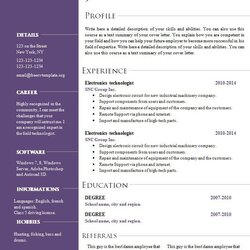 Magnificent Resume Templates For Template Freshers