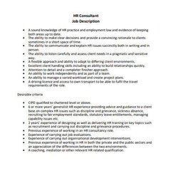 Worthy Free Consultant Job Description Samples In Ms Word Hr Template