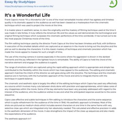 Matchless It Wonderful Life Essay Example Its