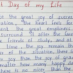 Tremendous Write Short Essay On Best Day Of My Life Writing English