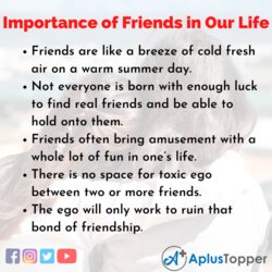 Great Importance Of Friends In Our Life Essay On Paragraph