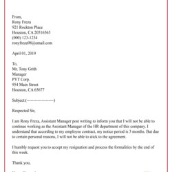 The Highest Quality Draft Letter Of Resignation Template Immediate