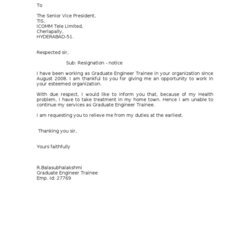 The Highest Standard Resignation Letter