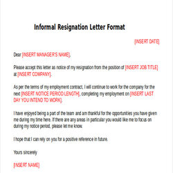Outstanding How To Write Letter Of Resignation Informal Text Format