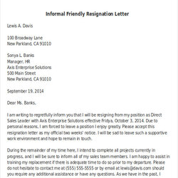 Out Of This World Free Sample Informal Resignation Letter Templates In Ms Word Write Employee Friendly