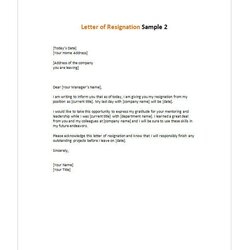 Perfect Letter Of Resignation Formal Quitting Employer Recommendation Confirm