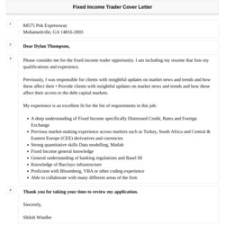 Peerless Fixed Income Trader Cover Letter Velvet Jobs