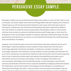 Outstanding Persuasive Essay Sample By Page