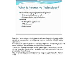 Persuasive Technology Summary
