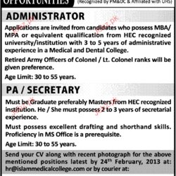 Administrators And Pa Secretary Job Opportunity