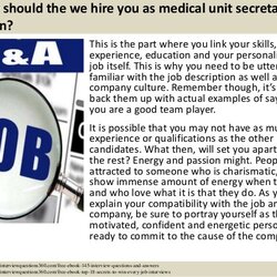 Top Medical Unit Secretary Interview Questions And Answers