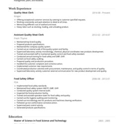 High Quality Meat Clerk Resume Samples And Templates Sample Standard