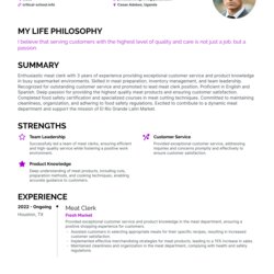 Fantastic Meat Clerk Resume Examples How To Guide For Image