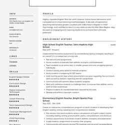 Resume Templates And Word Free Downloads Guides English Modern Template Sample Resumes Teacher Example