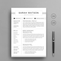 Exceptional Modern Resume Template Instant Download