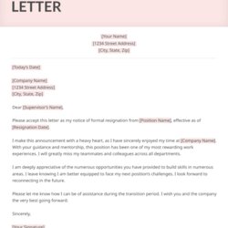 The Highest Quality Retirement Resignation Letter Template Collection Heartfelt Sample