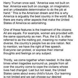 Brilliant Keep Moving What Makes America Great Essay Example