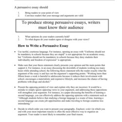 How To Write Persuasive Essay