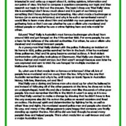 Superlative Ned Kelly Essay English Marked By Teachers