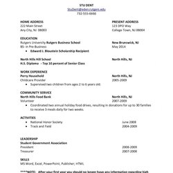 Brilliant View Student Resume For First Job No Experience Images Example Letter Objective Scholarship Basic