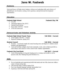 How To Write Your First Resume Example With No Work Job Student Sample Year School Examples Template Look