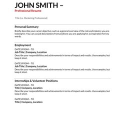 Admirable Resume Template For First Job Collection Simple Highest Quality