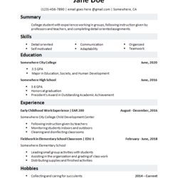 Marvelous First Resume For Job Resumes