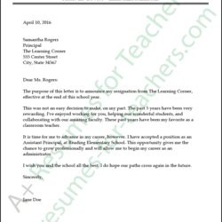 Swell Teacher Resignation Letter Example And Writing Tips Sample Teachers Job Write Template Resumes Cover