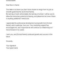 Very Good Formal Resignation Letter For Teacher Templates At Template
