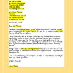 Perfect Best Teacher Resignation Letters Ms Word