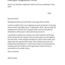 Peerless Best Teacher Resignation Letters Ms Word Letter