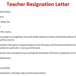 Superb Resignation Letter Template Teacher