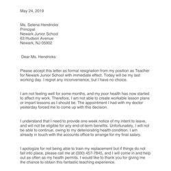 Best Teacher Resignation Letters Ms Word Letter