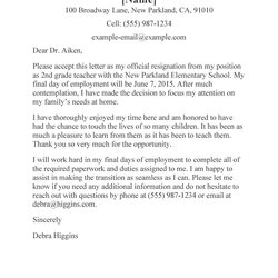 Out Of This World Best Teacher Resignation Letters Ms Word Letter