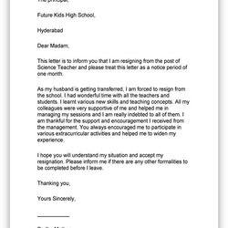 Brilliant Teacher Resignation Letter Sample Template