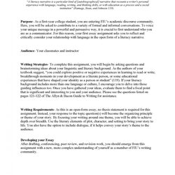 Spiffing Critical Essay Narrative Assignment Examples Essays Personal Example Literacy Unit Spring Page