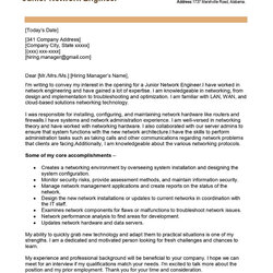 Junior Network Engineer Cover Letter Examples Sample Page