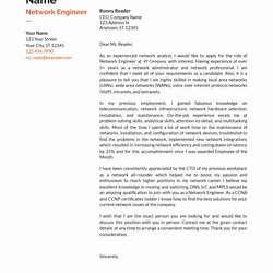Network Engineer Cover Letter Samples Guides Example Format