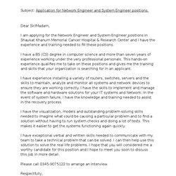 Cover Letter Network Engineer